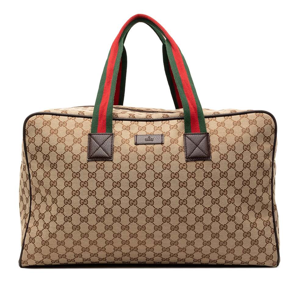 Gucci Web Carry On Duffle Bag Gg Canvas #316174G12B